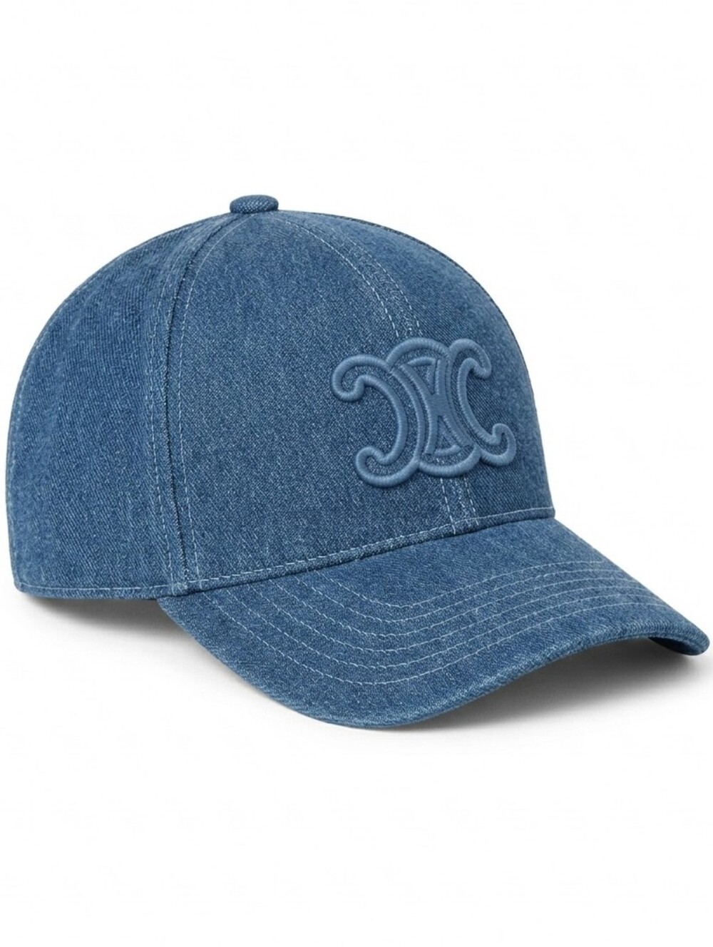 🔥NWT‼️✨ CELINE ✨ Authentic Denim Blue Triomphe Baseball Cap Hat - Unisex - Picture 11 of 12